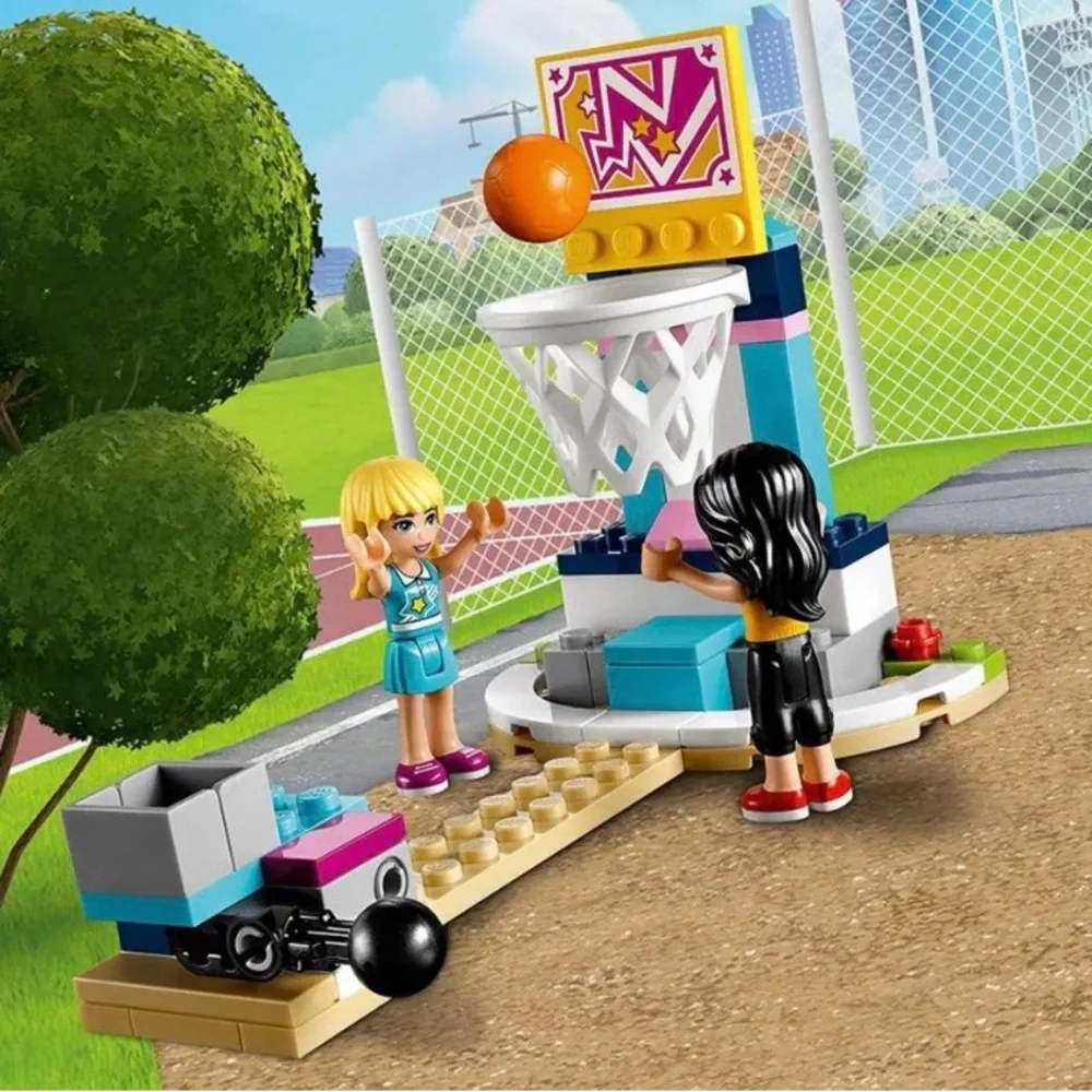 95% complete LEGO Friends 41338 Sports Park Tennis & Basketball